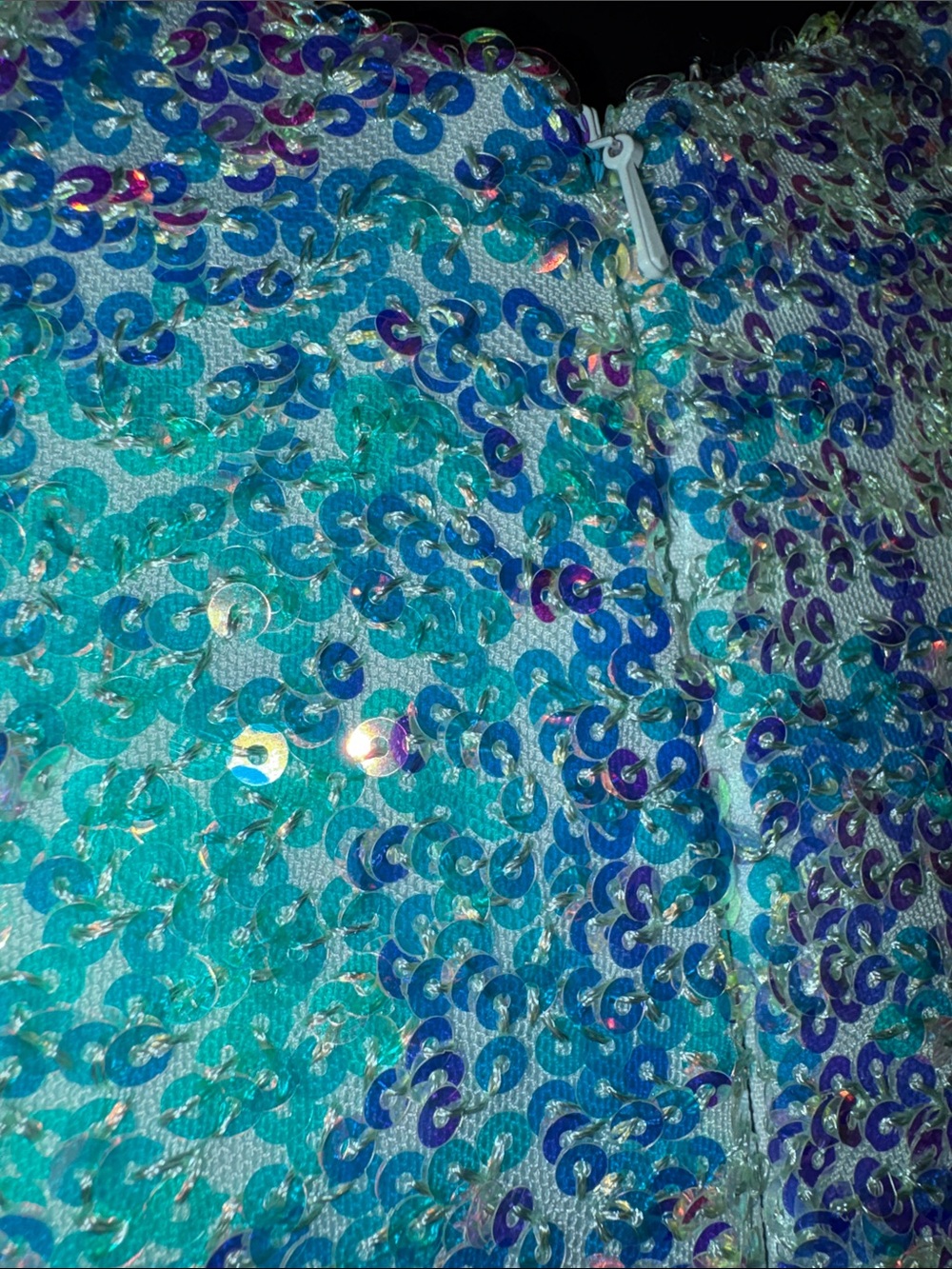 Custom Prom Dress Sparkling Iridescent Sequin Mermaid Dress Aqua Tiffany Blue XS - Picture 3 of 16